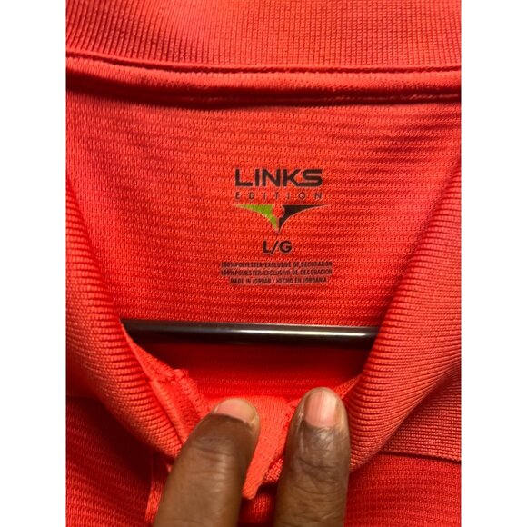 Links Edition Red Polo Shirt L/G Mens Short Sleeve Collared Golf Top - Picture 4 of 11